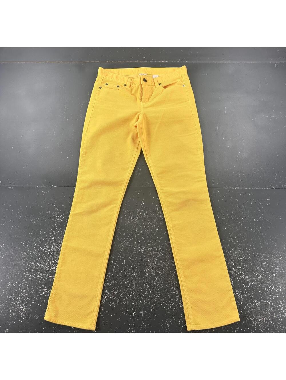 J Crew Corduroy Pants Womens 32x32 Yellow City Fit Pinwale Preppy Emo Fairy 28R
